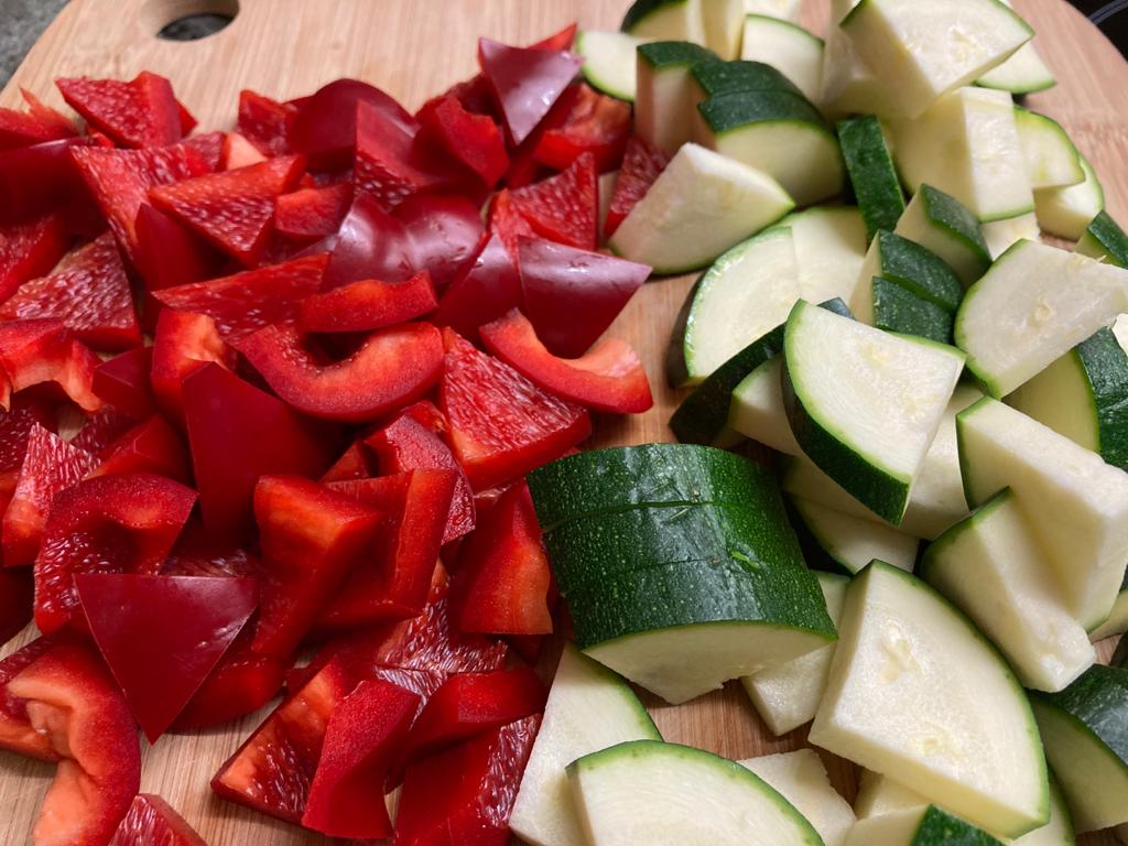 Paprika und Zucchini fürs Ratatouille