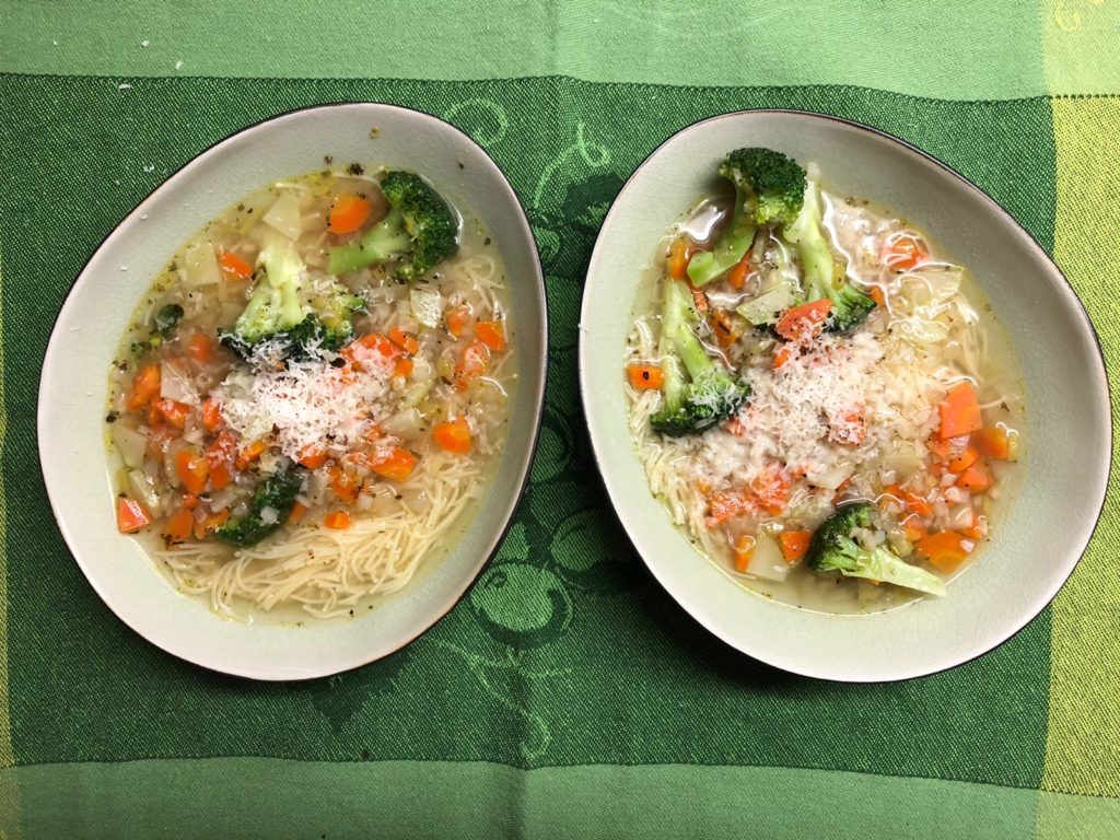 Parmesan drüber - fertig zum Servieren